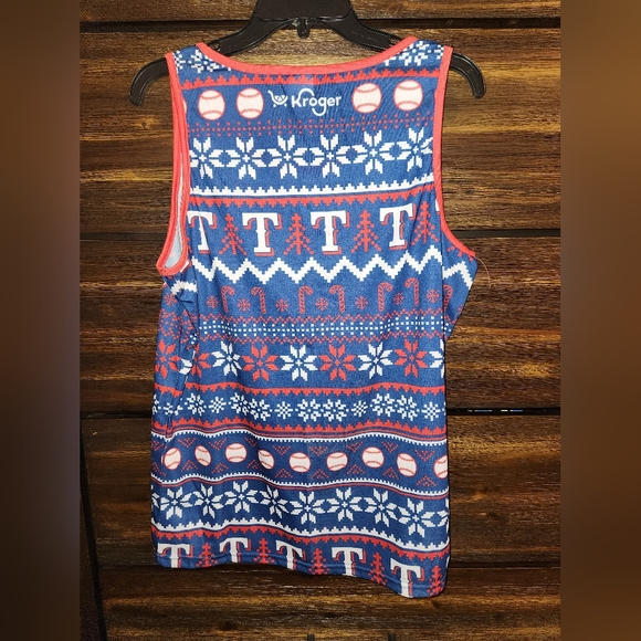 Texas Rangers Ugly Christmas Sweater Tank Top - Picture 2 of 2